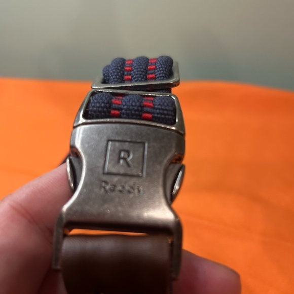Stylish Navy and Red Dog Collar new used - Picture 2 of 9